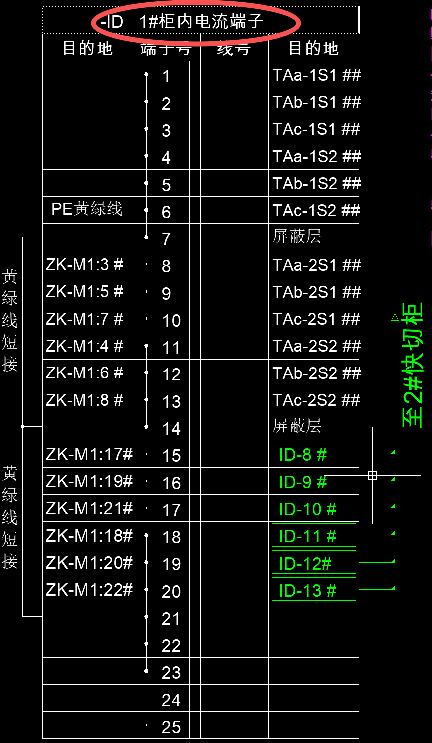 快切装置改造接线3